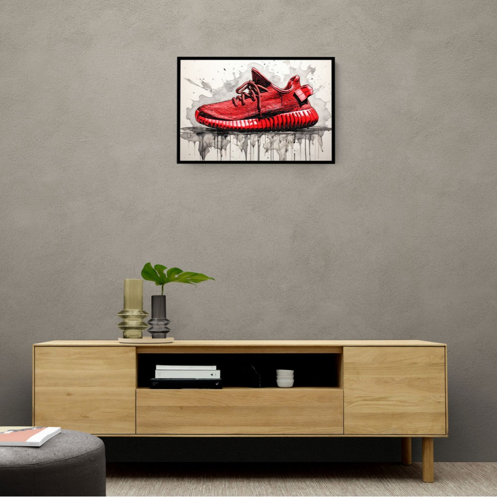 Yeezy Boost 350 Sneakers Graffiti Style 3 Wall Art